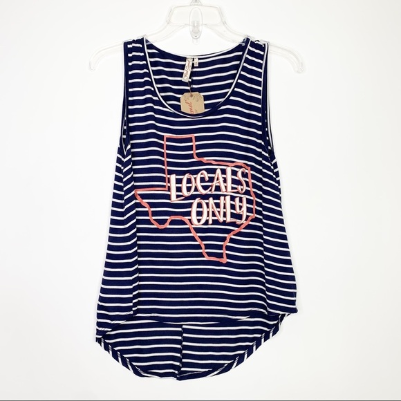 Red Camel Texas Locals Only Striped Tank Top, M - Picture 5 of 9